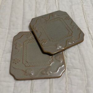 Vintage Dolgencorp Tile Trivet Harvest Fruits Hot Plate Coaster Grey Green Sand